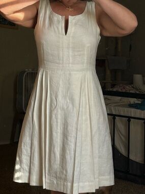 Tory Burch Ivory Sleeveless Linen Dress. LIKE NEW